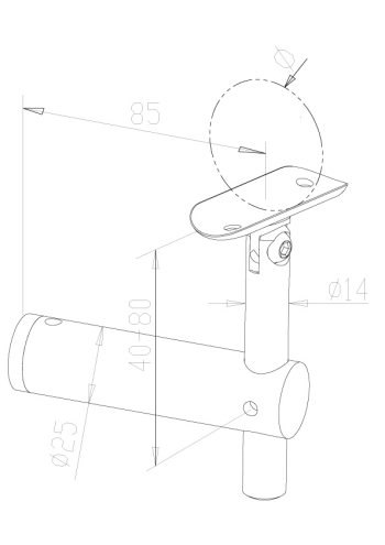Adjustable Handrail Brackets - Model 0405 CAD Drawing